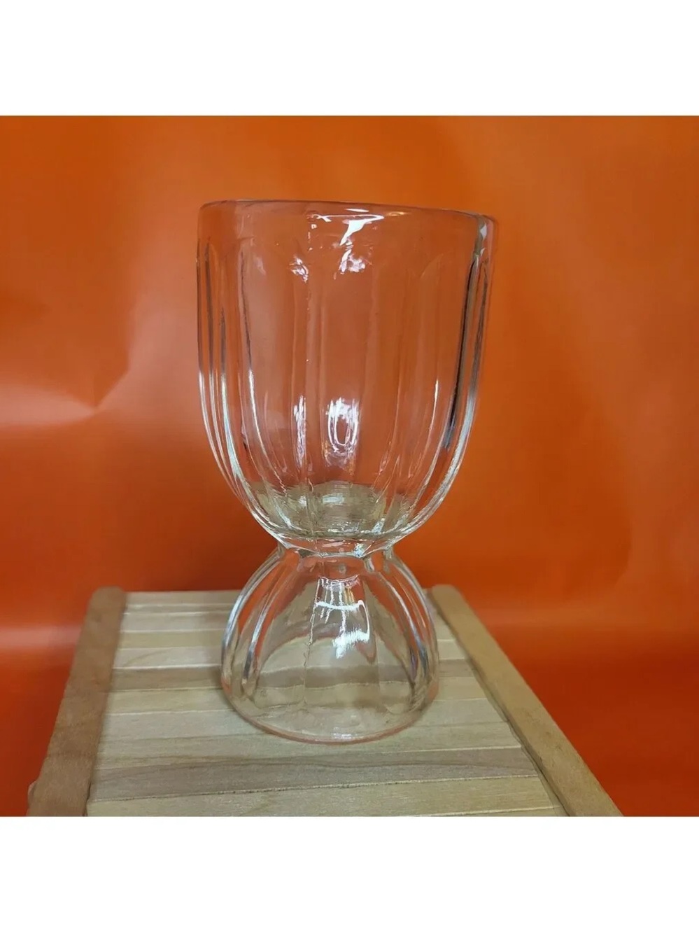 Double-Sided Clear Glass Goblet - Modern Transparent Home Accent
